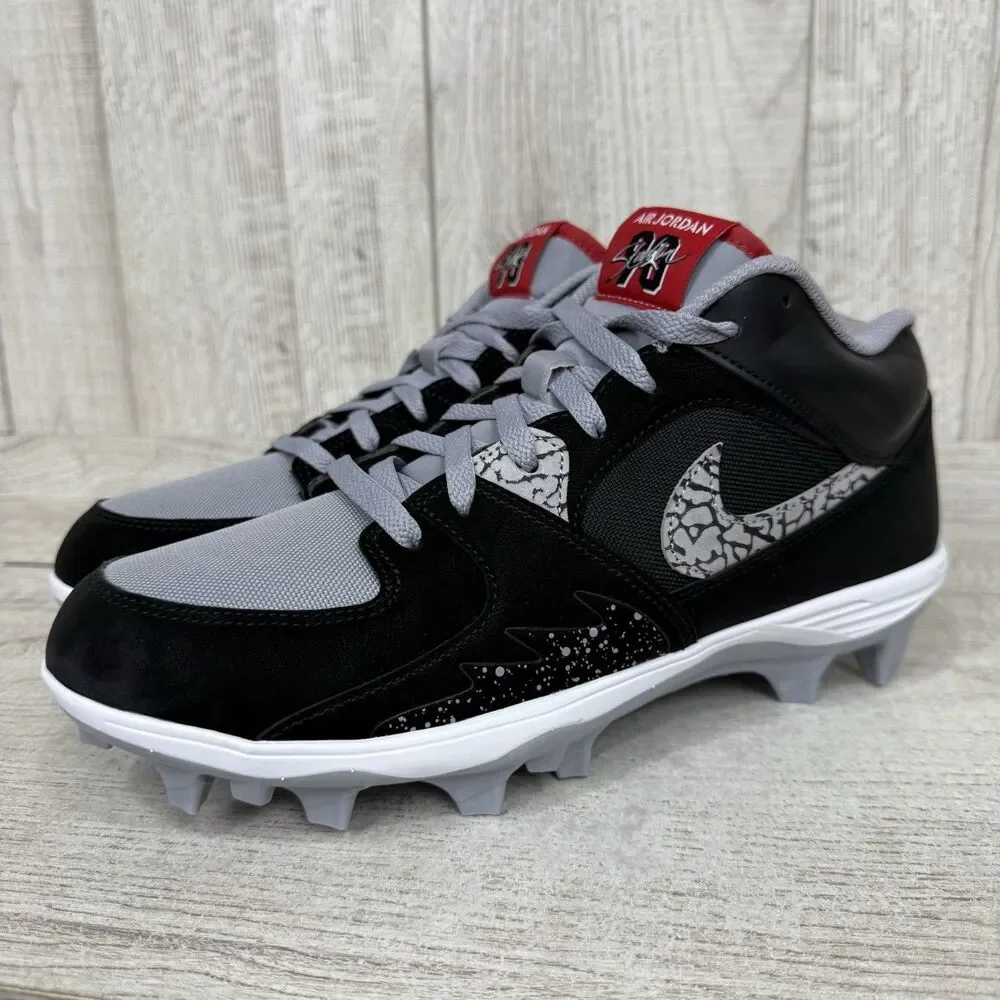 Jordan Stadium 90 Mens Size 11 Low TD Black Cement Football Cleats HQ0210-060